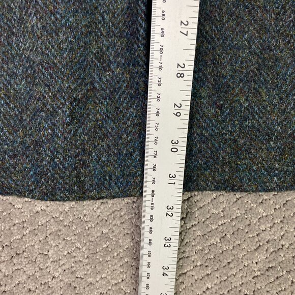 Harris Tweed Herringbone Blazer Sport Coat Men's 46 TALL Turquoise Blue Wool 46L - Picture 15 of 15